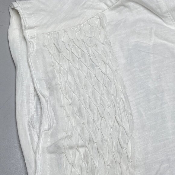 NEW ANTHROPOLOGIE Babydoll Swing Top – Size XS – Ivory Ruffle Smocked Shirt - Picture 2 of 7